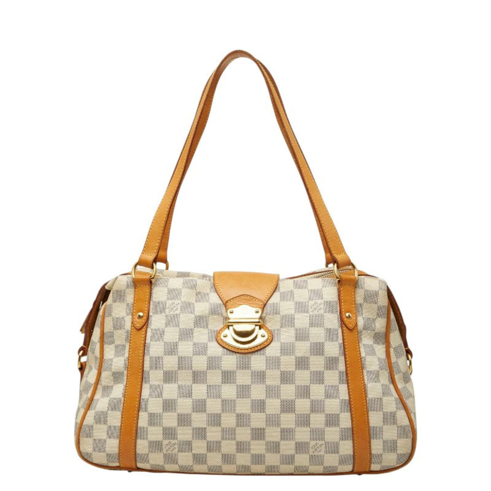Louis Vuitton Damier Azur White Stresa Tote Bag Shoulder White Leather